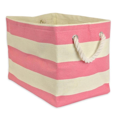 15 X 10 X 12 In. Stripe Paper Rectangle Storage Bin, Pink - Medium